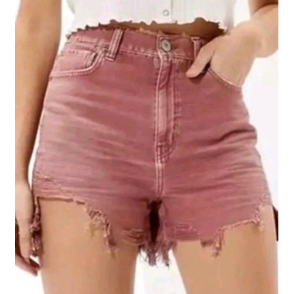 American Eagle Highest Rise Mauve Cut Off Shorts 10